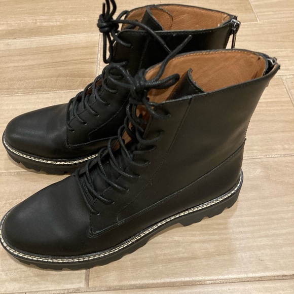 Madewell Citywalk Lugsole Lace-Up Boot, leather, black, 8.5, NWOT - Picture 5 of 8